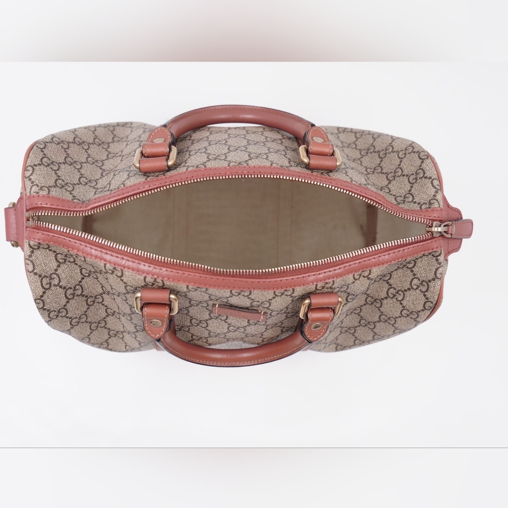 ❌️❌️SOLD❌️❌️BM40 💚 Gucci Joy Boston Bag GG Coated Canvas Medium - Picture 13 of 14